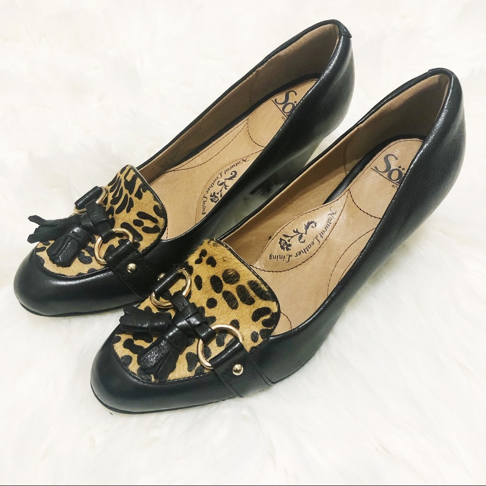 Sofft Leather Chunky Heels